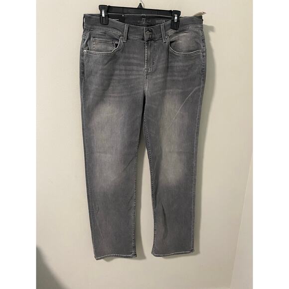 New 7 For All Mankind Austyn Grey Straight Leg Denims Size 34